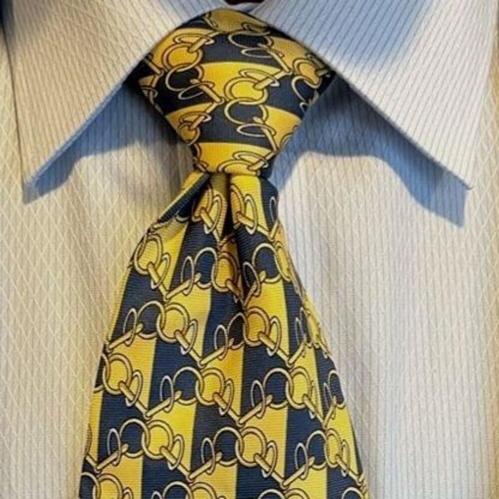 Paolo Gucci Horsebit Silk Tie: Archival Vintage Ties for Men
